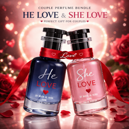 He Love & She Love Couple Perfume Bundle (50ml + 50ml) - MUSK AL HUBA