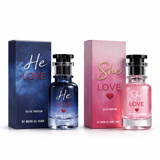 He Love & She Love Couple Perfume Bundle (50ml + 50ml) - MUSK AL HUBA