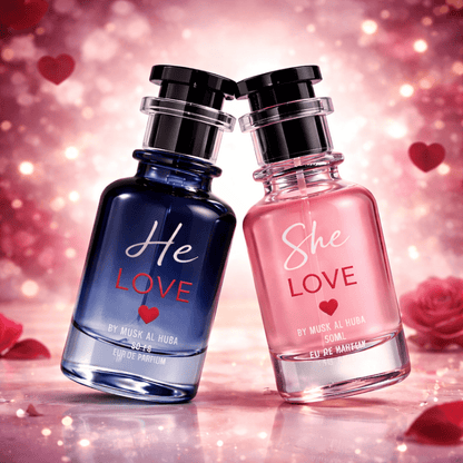 He Love & She Love Couple Perfume Bundle (50ml + 50ml) - MUSK AL HUBA