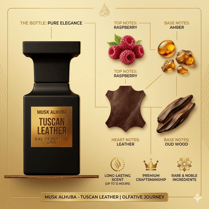 Musk Al Huba Tuscan Leather – Premium Long Lasting Fragrance (50ml) - MUSK AL HUBA
